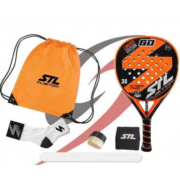 Pack de padel Steel Custom GD edición limitada Eva Soft Plus naranja Pack de padel Steel Custom GD edición limitada Eva Soft Plus naranja