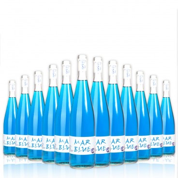 PACK DE 12 BOTELLAS DE VINO AZUL, MAR BLUE. PACK DE 12 BOTELLAS DE VINO AZUL, MAR BLUE.