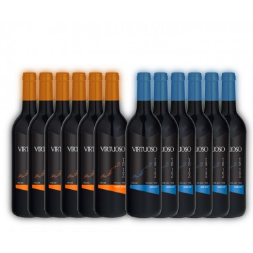12 BOTELLAS VIRTUOSO EN LAS VARIEDADES MERLOT Y PINOT NOIR, 6 DE MERLOT Y 6 DE PINOT NOIR 12 BOTELLAS VIRTUOSO EN LAS VARIEDADES MERLOT Y PINOT NOIR, 6 DE MERLOT Y 6 DE PINOT NOIR