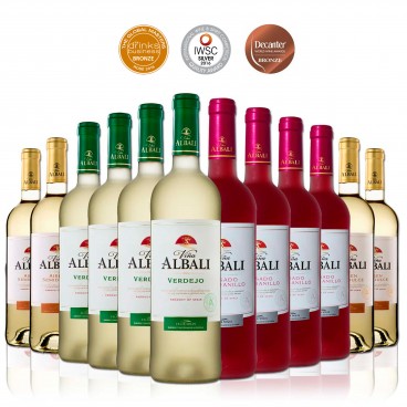 Pack of 12 white and rosé spanish wines VIÑA ALBALI D.O. VALDEPEÑAS awarded Pack of 12 white and rosé spanish wines VIÑA ALBALI D.O. VALDEPEÑAS awarded
