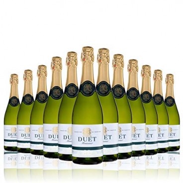 Selection of 12 bottles of "DUET" Sparkling brut white spanish wine of Valdepeñas. Selection of 12 bottles of "DUET" Sparkling brut white spanish wine of Valdepeñas.